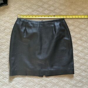 Hugo Buscati black leather pencil mini skirt, size 12
